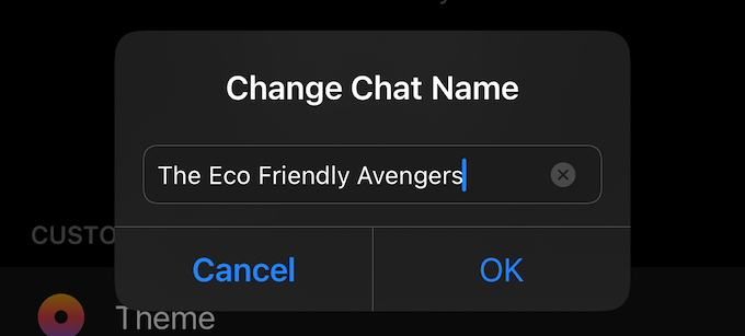 Change Chat Name window 