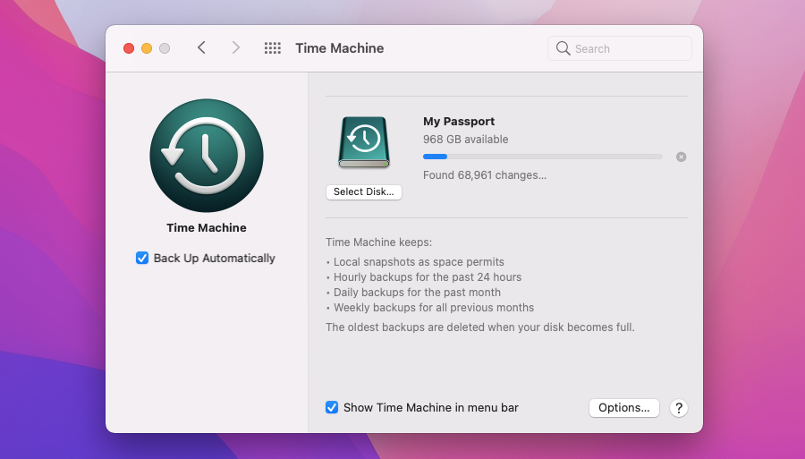 Time Machine app 