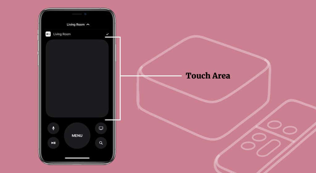 Touch Area shown on Apple TV Remote interface