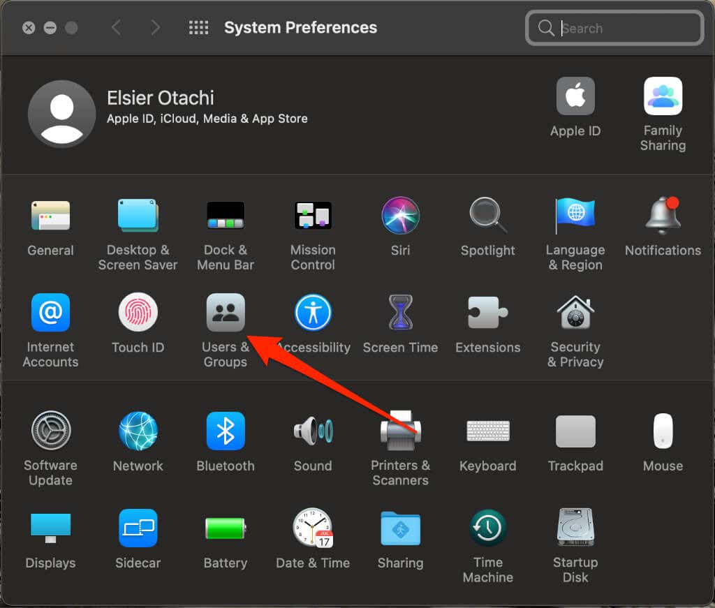 System Preferences > Users & Groups 