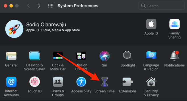 System Preferences > Screen Time