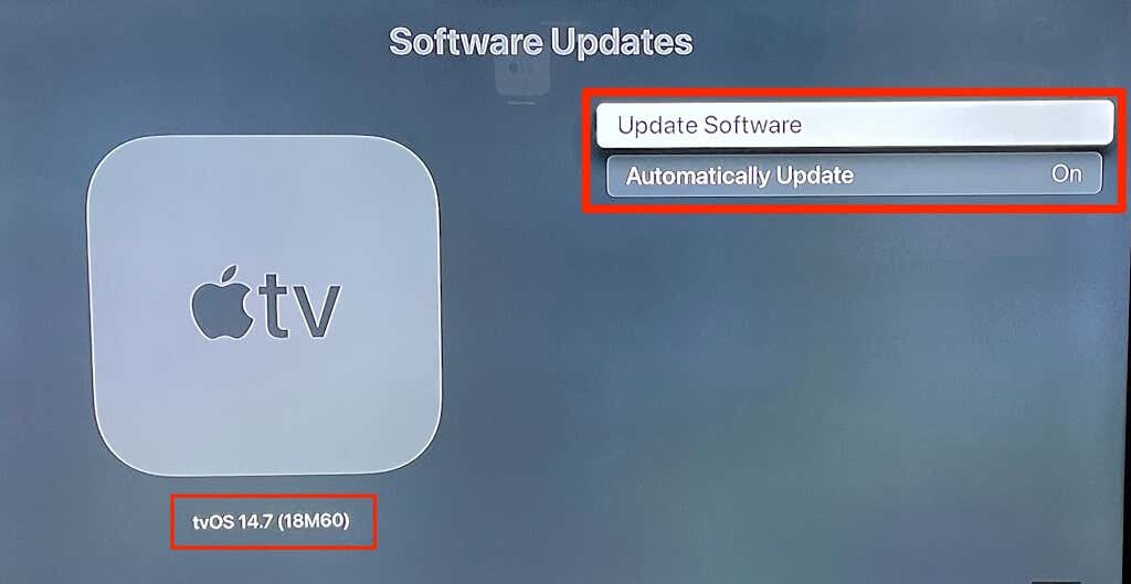 Update Software and Automatically Update button 