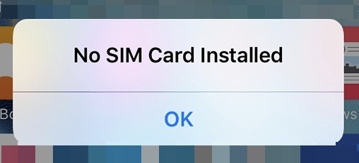 No SIM Card Installed prompt