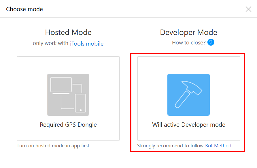 Developer Mode selected