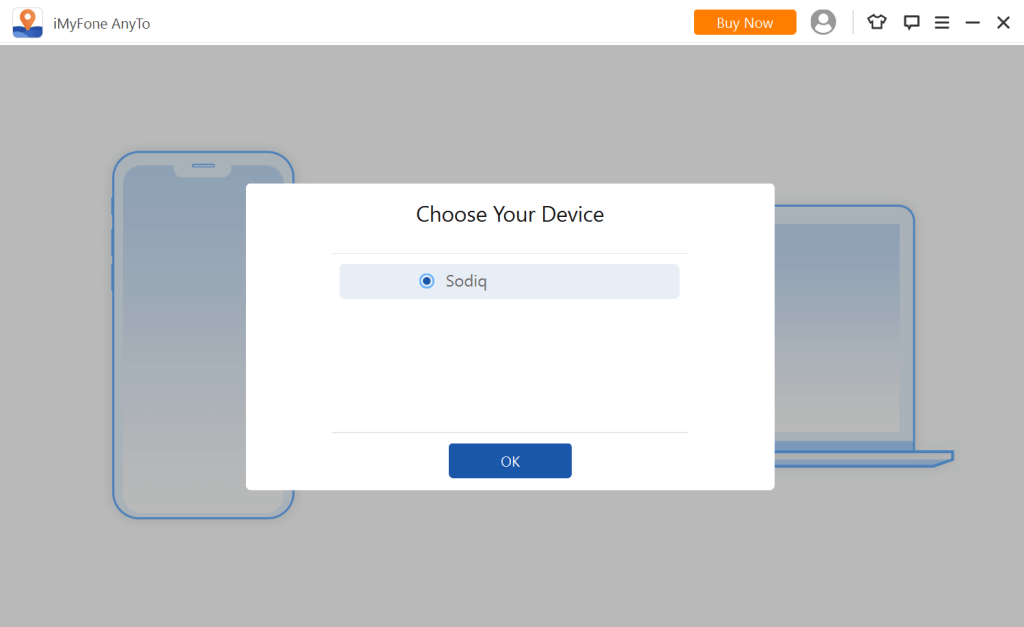 Choose Your Device window