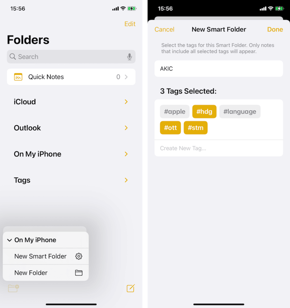 New Smart Folder with 3 Tags selected