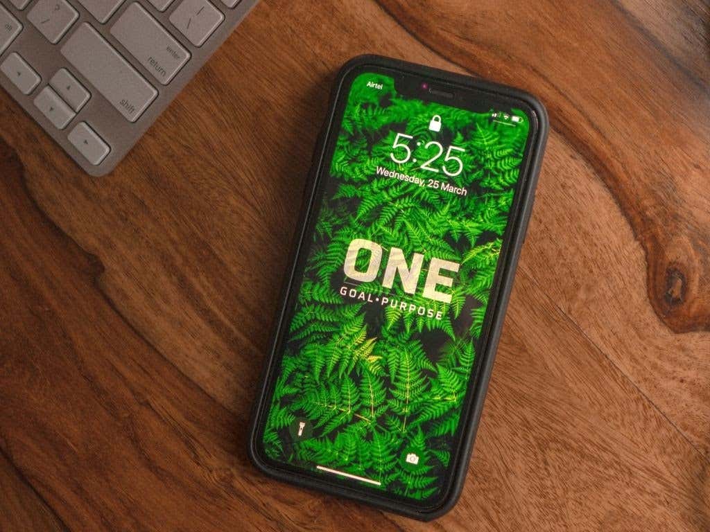 An iPhone with wallpaper 