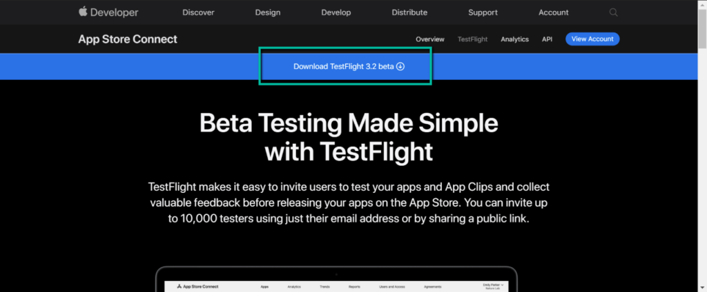 Download TestFlight 3.2 beta button 