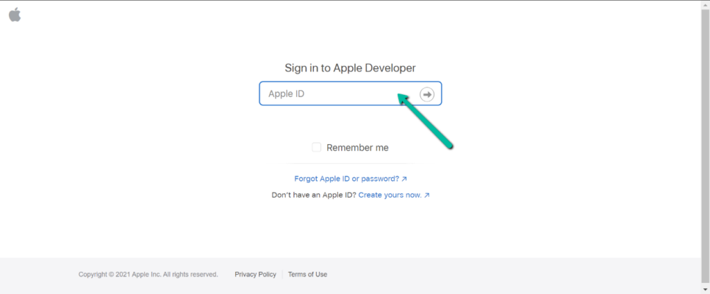 Apple ID button 