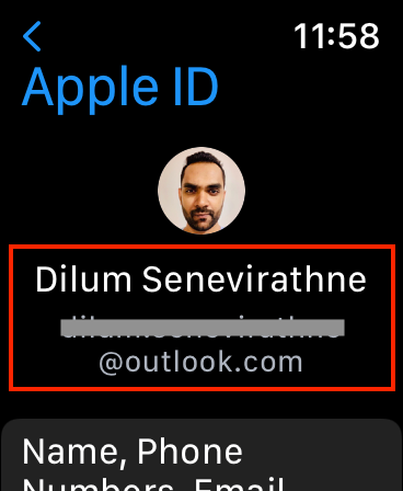 Apple ID in Settings