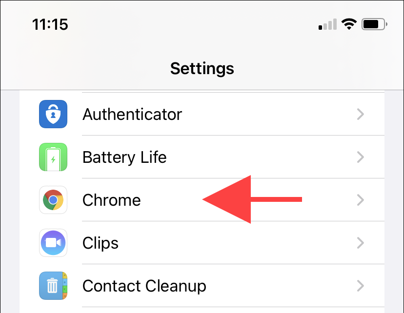 Settings > Chrome