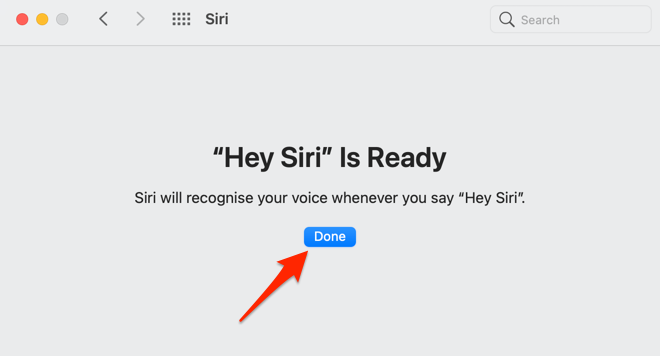 "Hey Siri" is Ready window