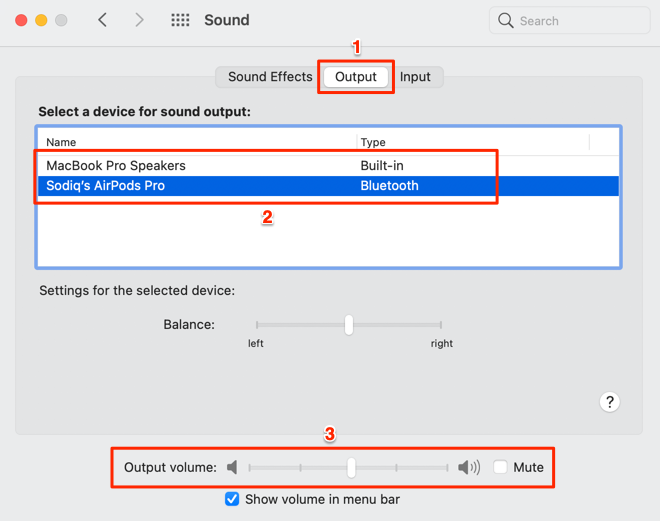 System Preferences > Sound > Output