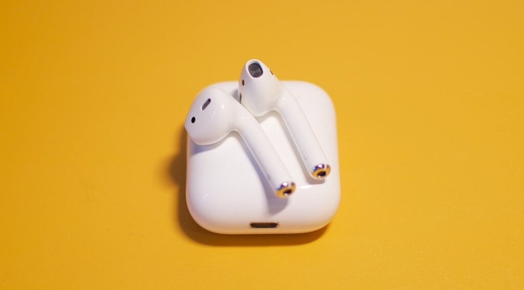 A pair of AirPods 