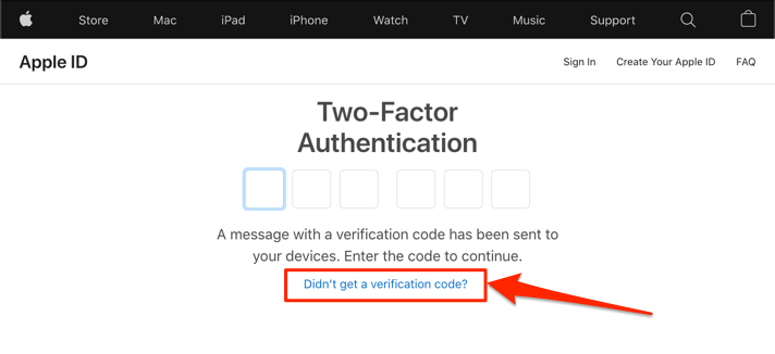 Didn't get a verification code? button 