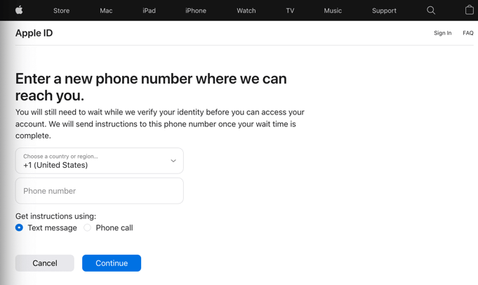 Enter a new phone number where we can reach you