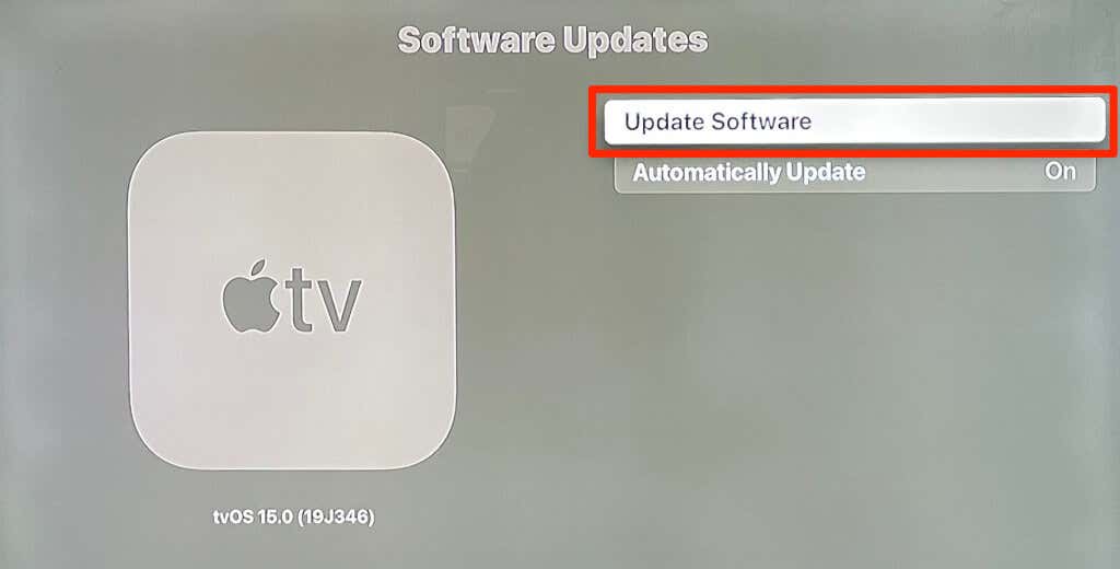 Update Software button