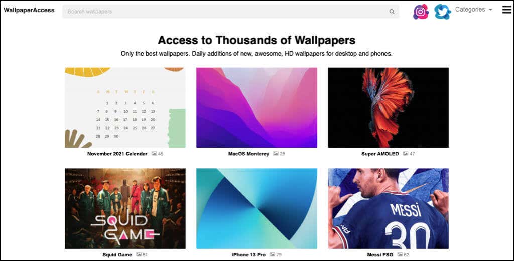 WallPaper Access website