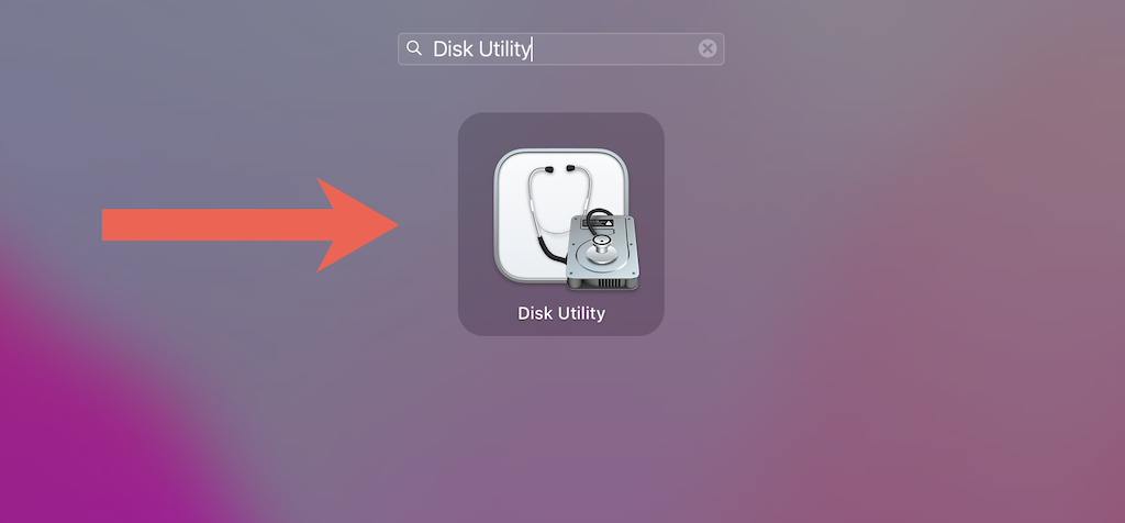 Disk Utility in Search Bar