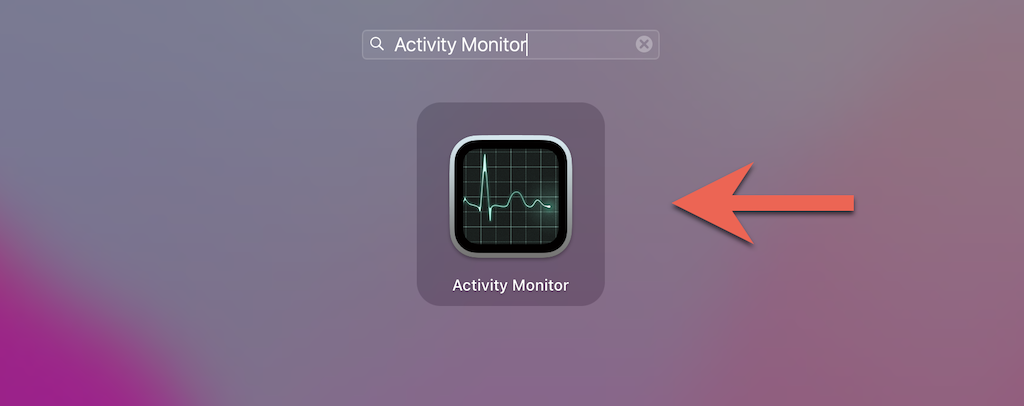 Activity Monitor in Search Bar