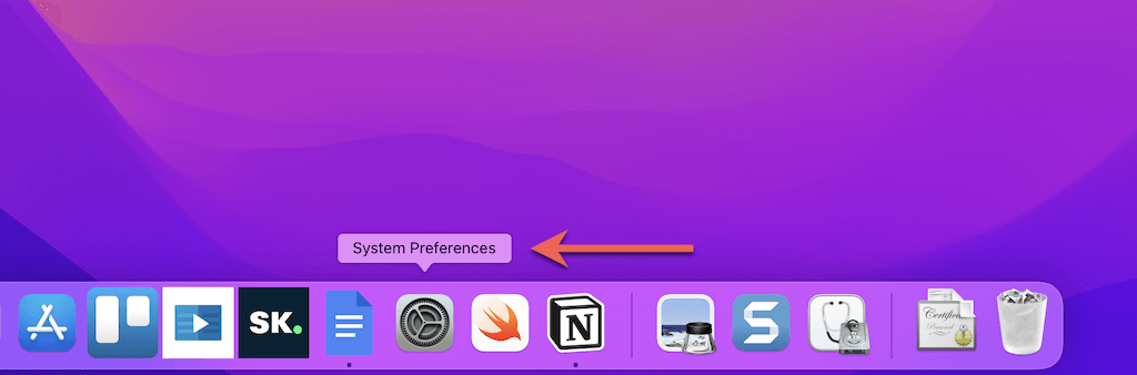 System Preferences app 