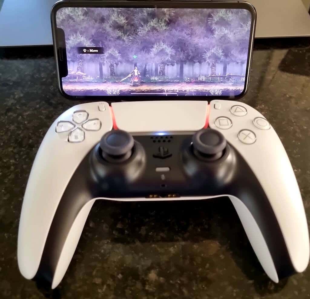 PS5 controller and iPhone