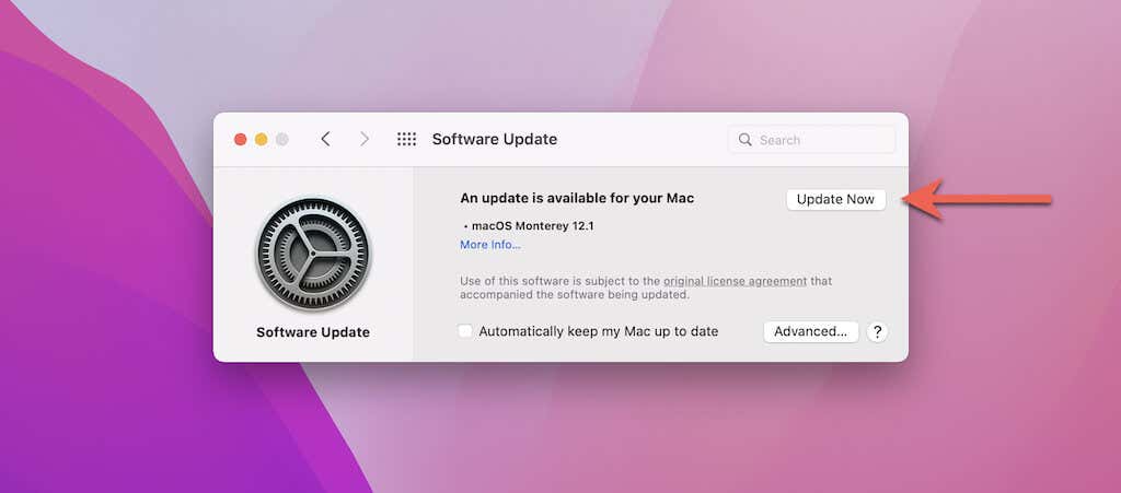 Software Update > Update Now