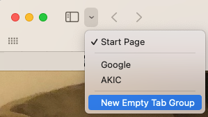 Tab Group Picker > New Empty Tab Group