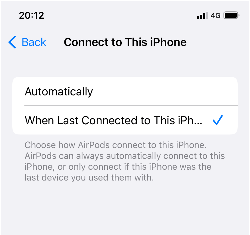 Connect to This iPhone screen 