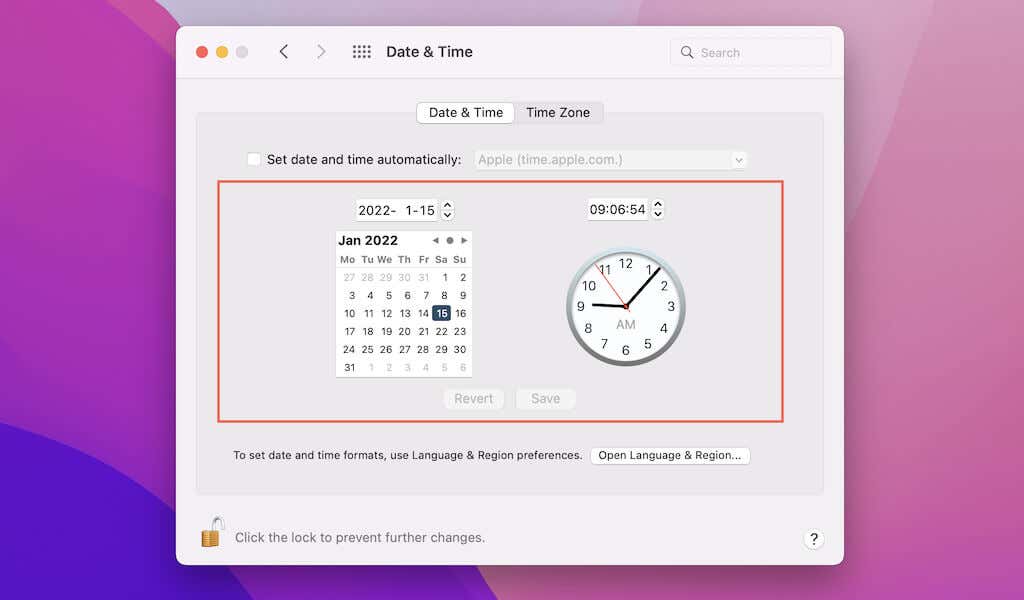 Date & Time window