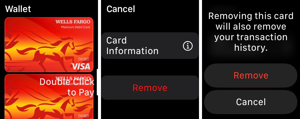 Remove Card screens in Watch 