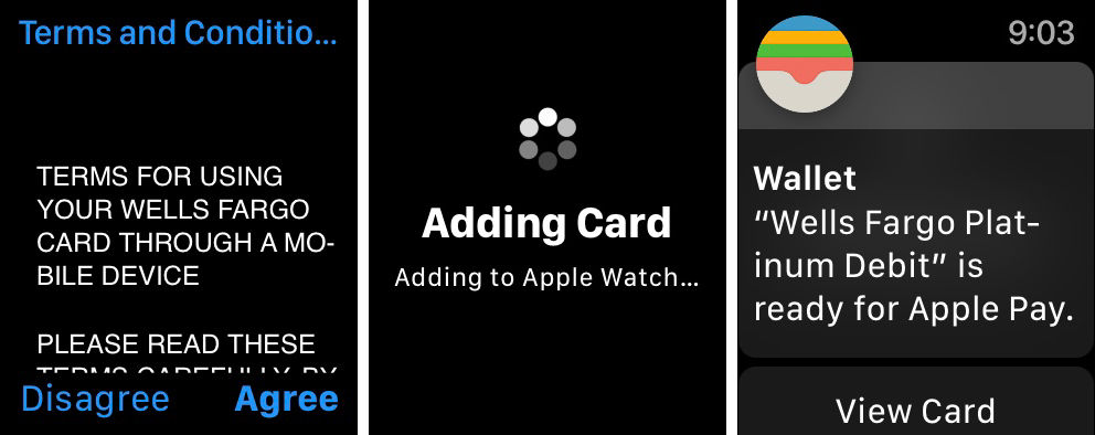 Terms and Conditions > Adding Card > View Card