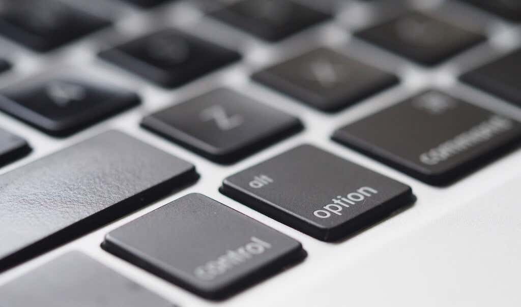 Option button on a laptop 