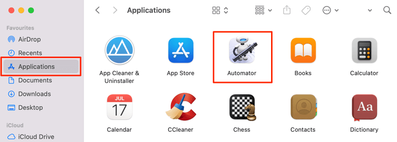 Applications > Automator