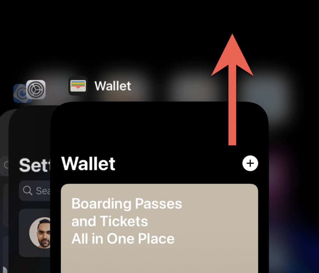 Dragging Wallet card out of the screen 