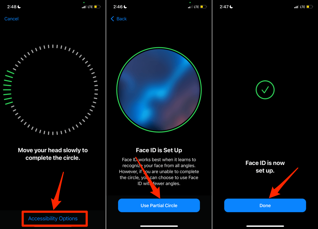 Accessibility Options screen 