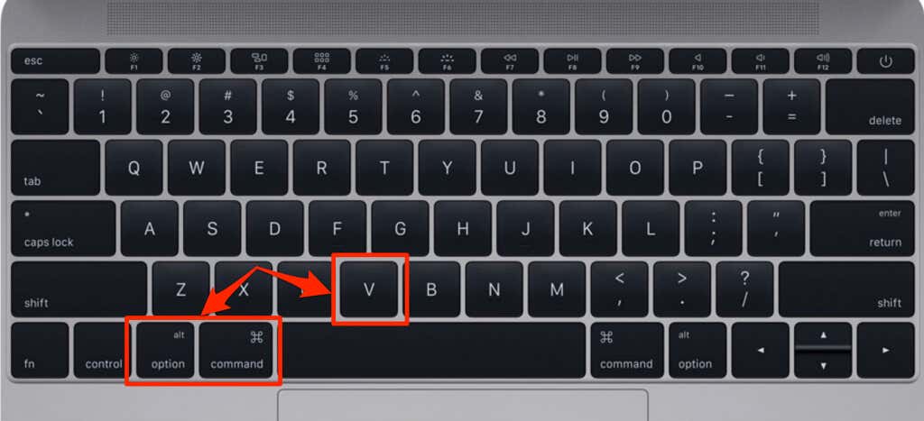 Command + Option + V