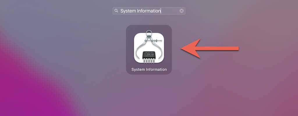 System Information in search bar