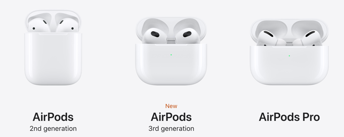 AirPods in their cases 