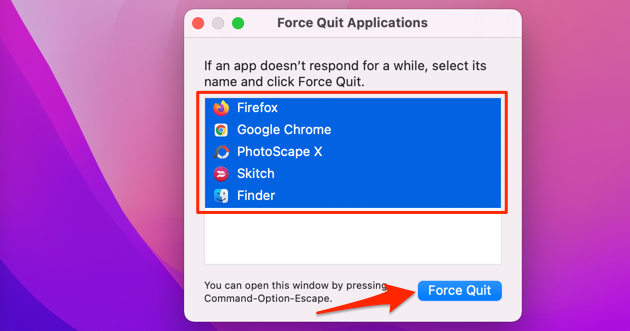 Force Quit all applications