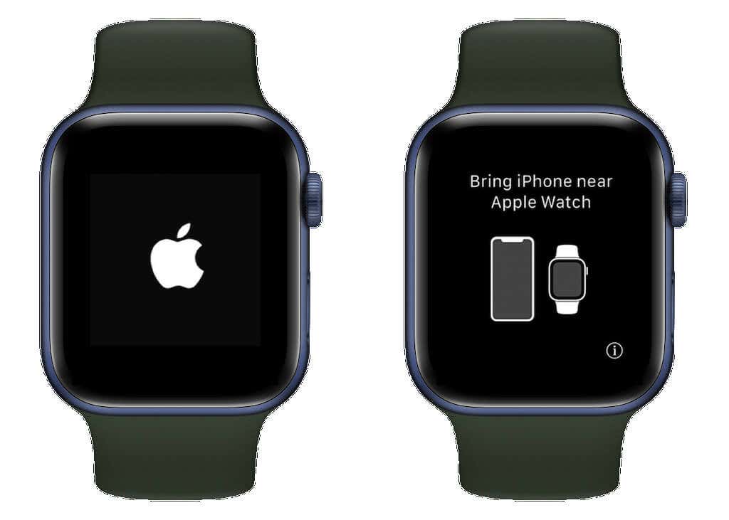 Apple logo > Bring iPhone near Apple Watch 