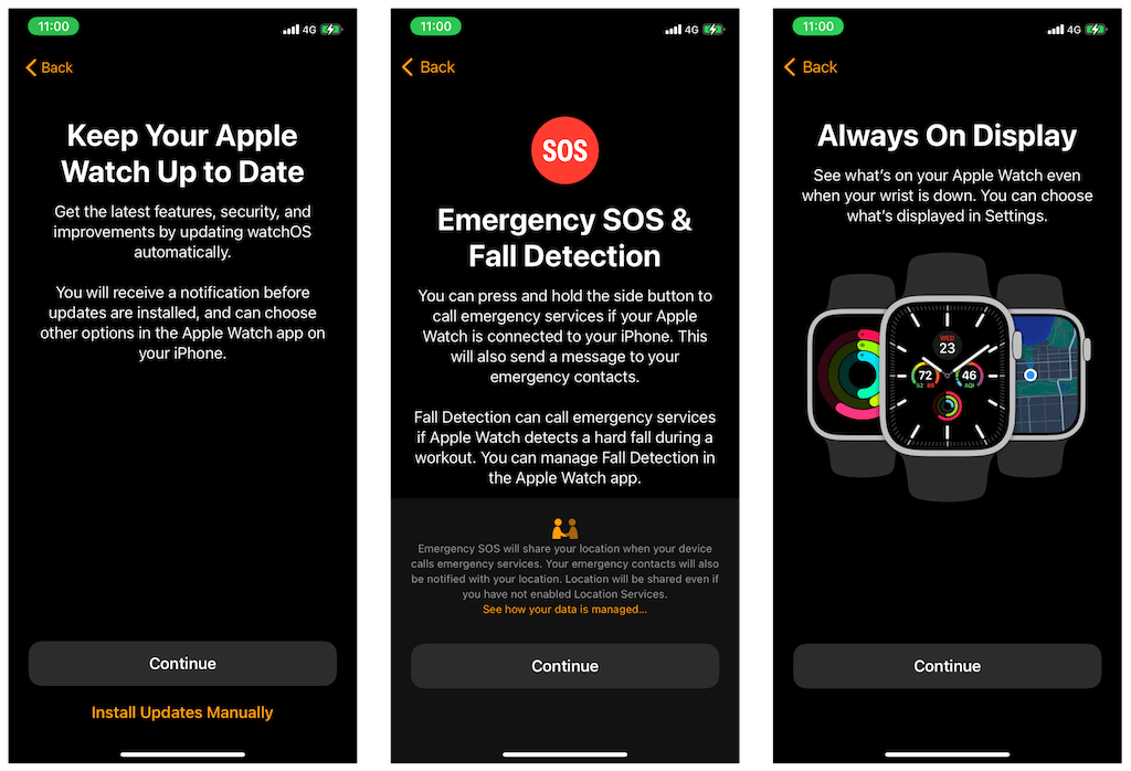 Keep Your Apple Watch Up to Date > Emergency SOS & Fall Detection > Always On Display 