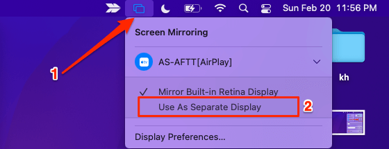 Use AS Separate Display