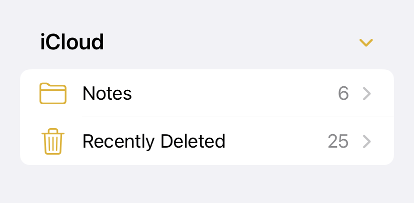 Recently Deleted option 