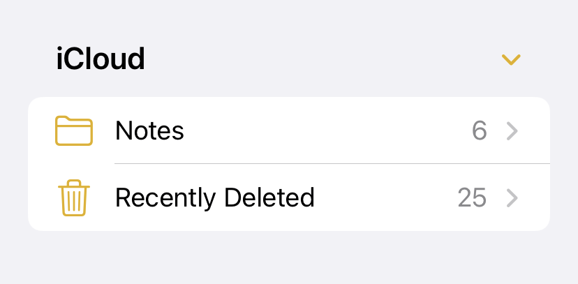 Recently Deleted option