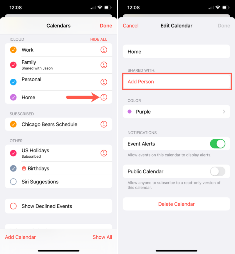 How to Share an iCloud Calendar on iPhone, iPad, and Mac