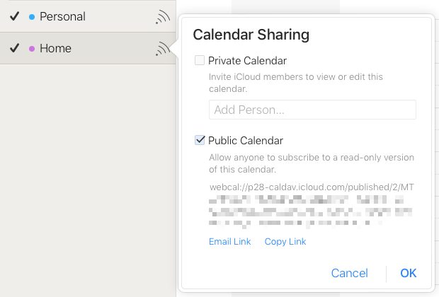 Home > Calendar Sharing > Email Link