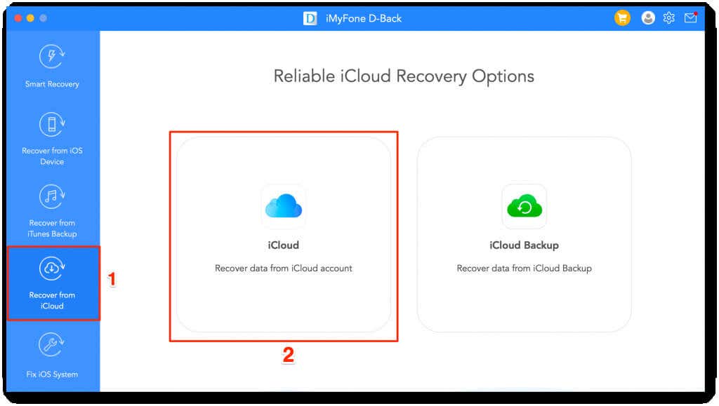 Recover from iCloud > iCloud