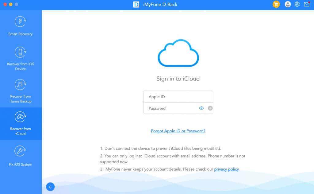 Sign in to iCloud