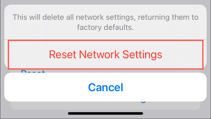 Reset Network Settings 